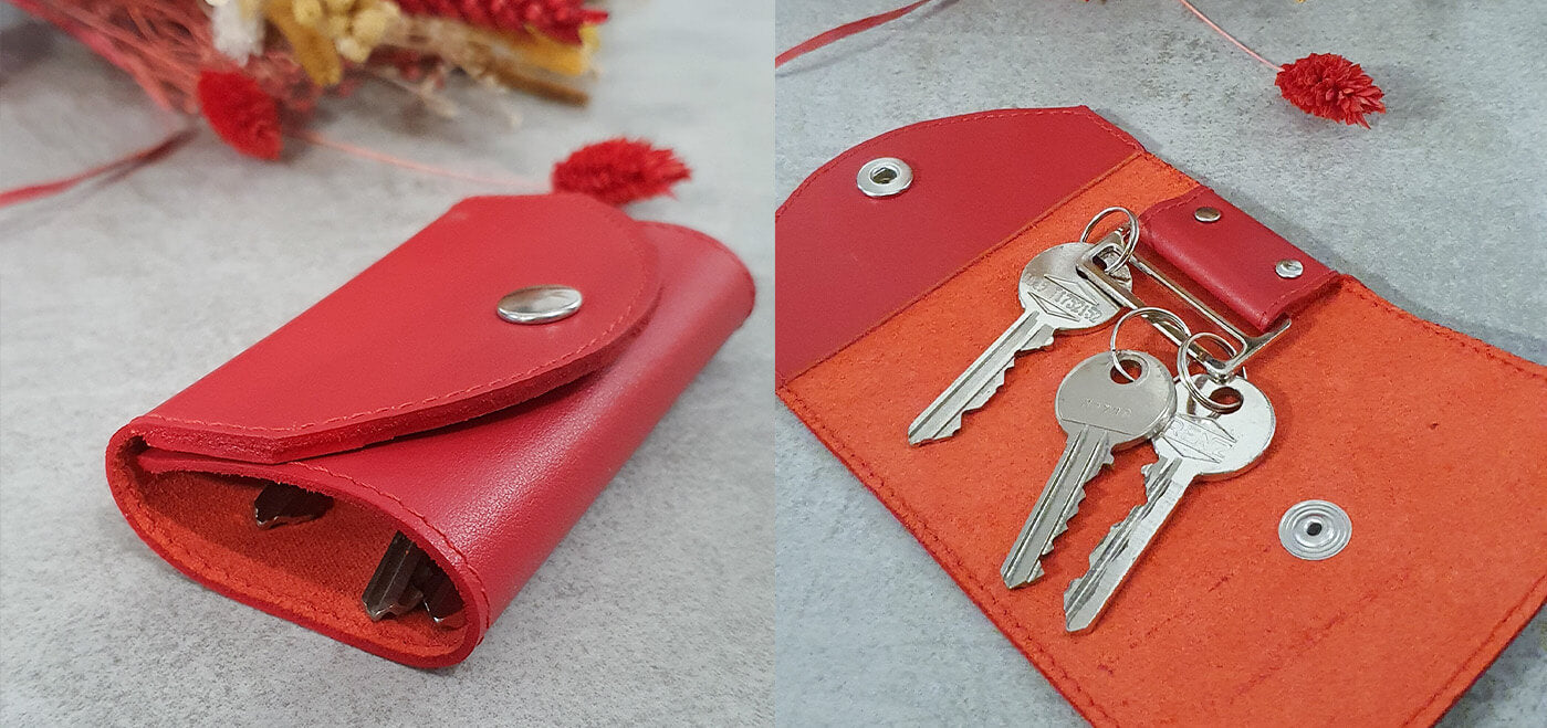 Pochette porte-clés en cuir personnalisée, étui à clés