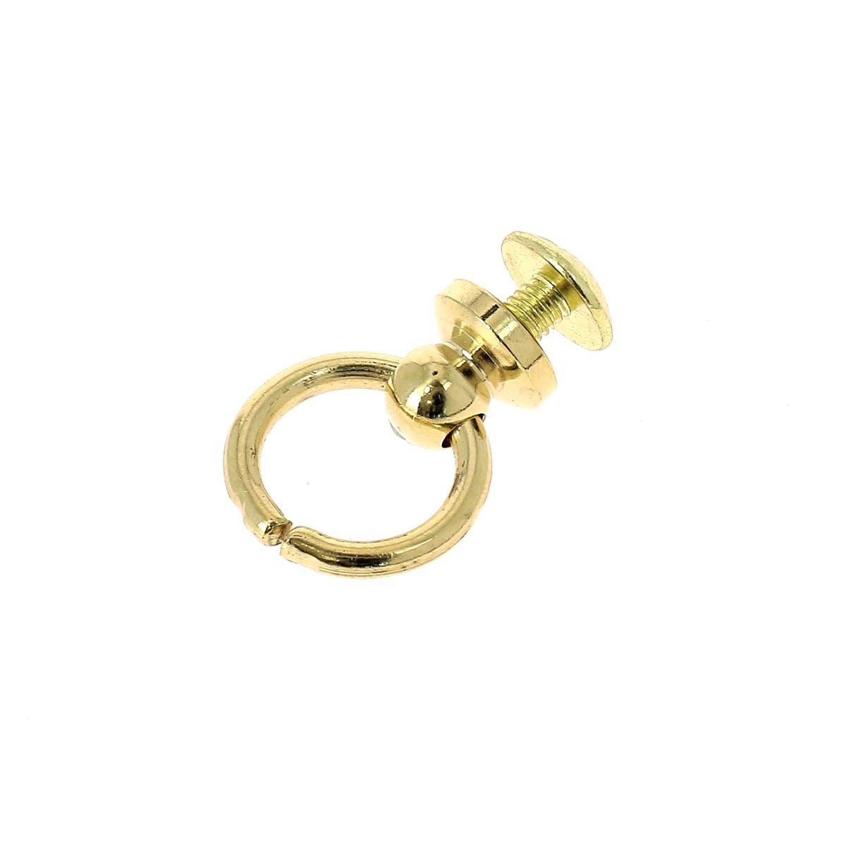 bouton cuir 15 mm haut de gamme couleur marron accroche un anneau