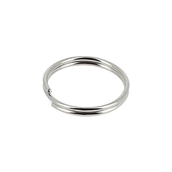 4 anneaux porte clé argenté en acier inox 35mm - anneau double