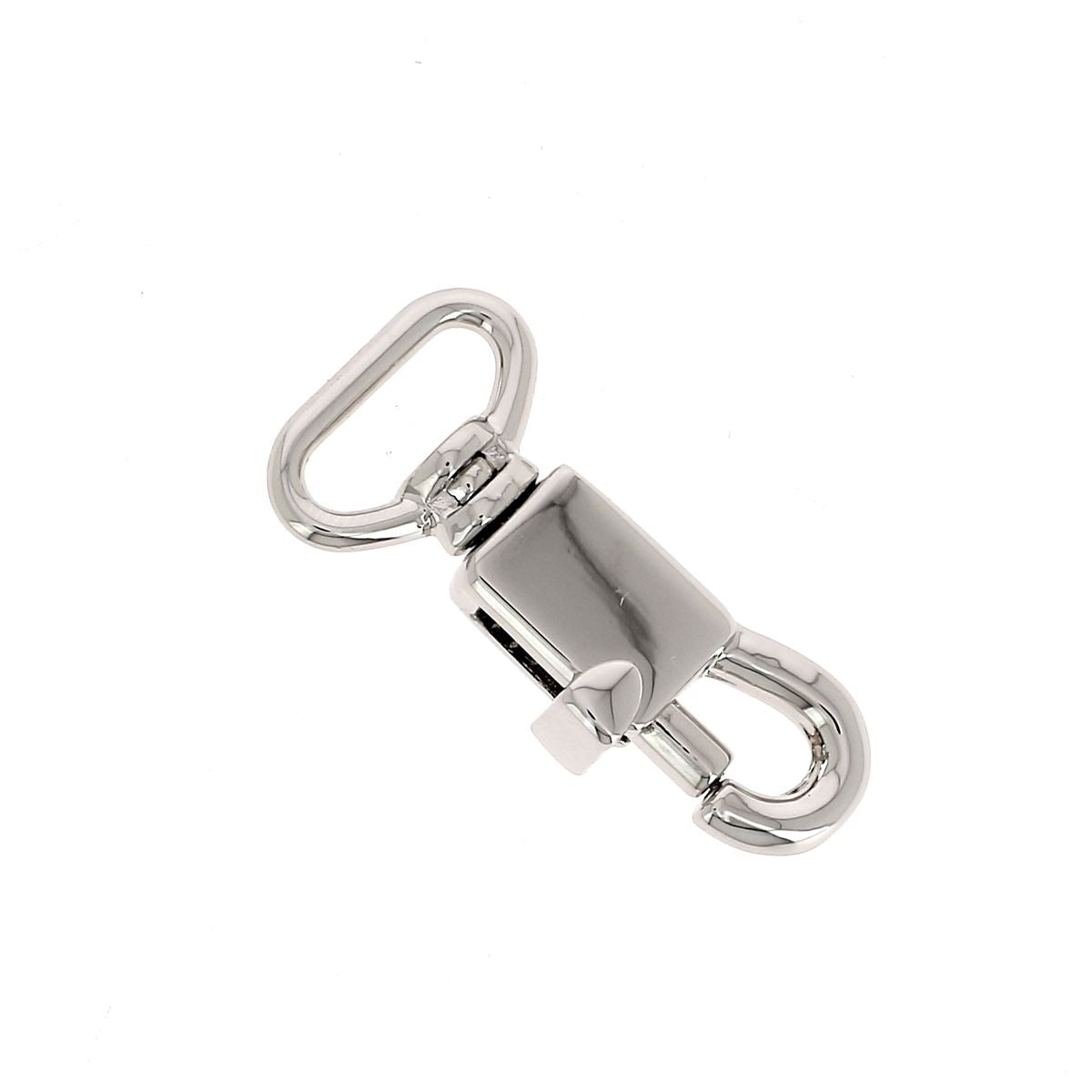Mini mousqueton avec porte-clés, acier nickelé (Par 10)