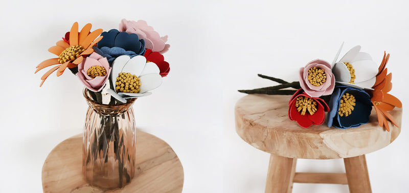 DIY fleurs en cuir Saint-Valentin