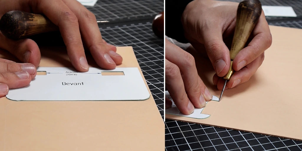 tracer gabarits sur le cuir