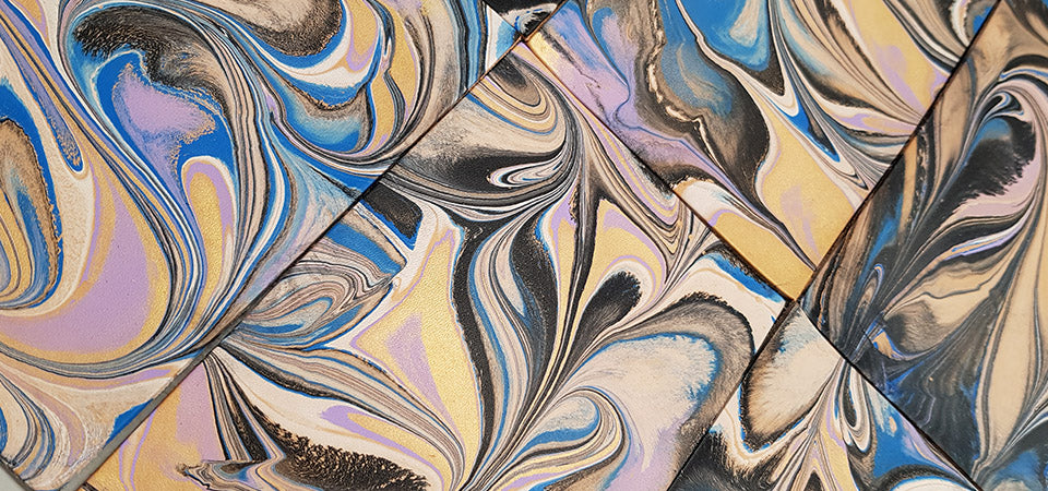 peinture marbling du cuir