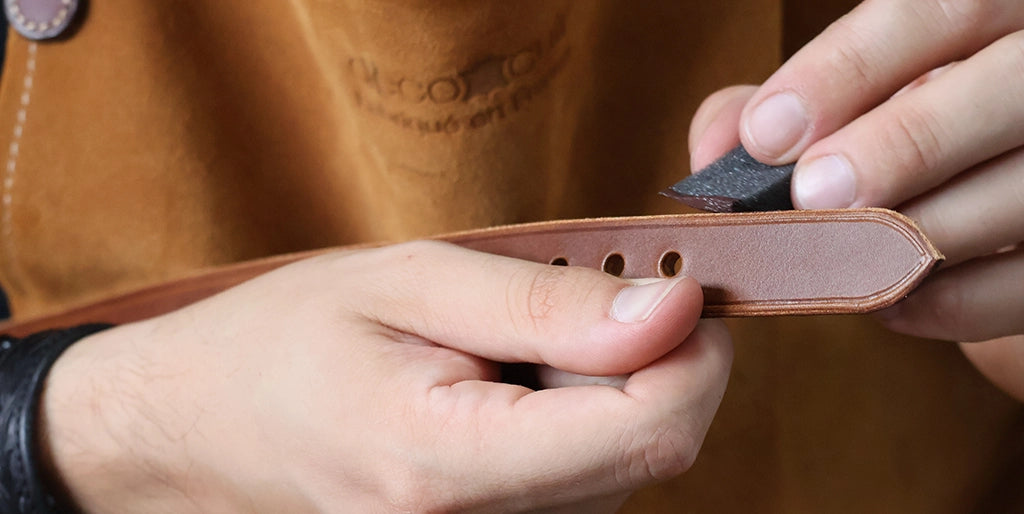 teinter tranches ceinture en cuir