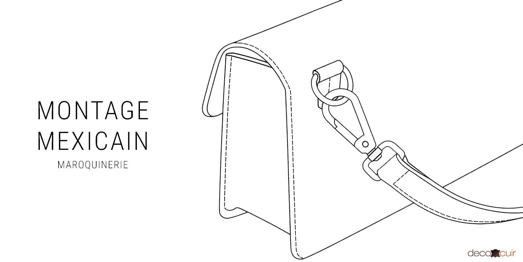 montage mexicain maroquinerie pochette en cuir