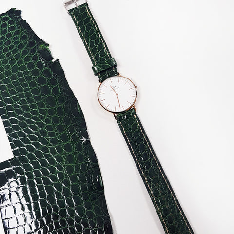 montre en cuir croco