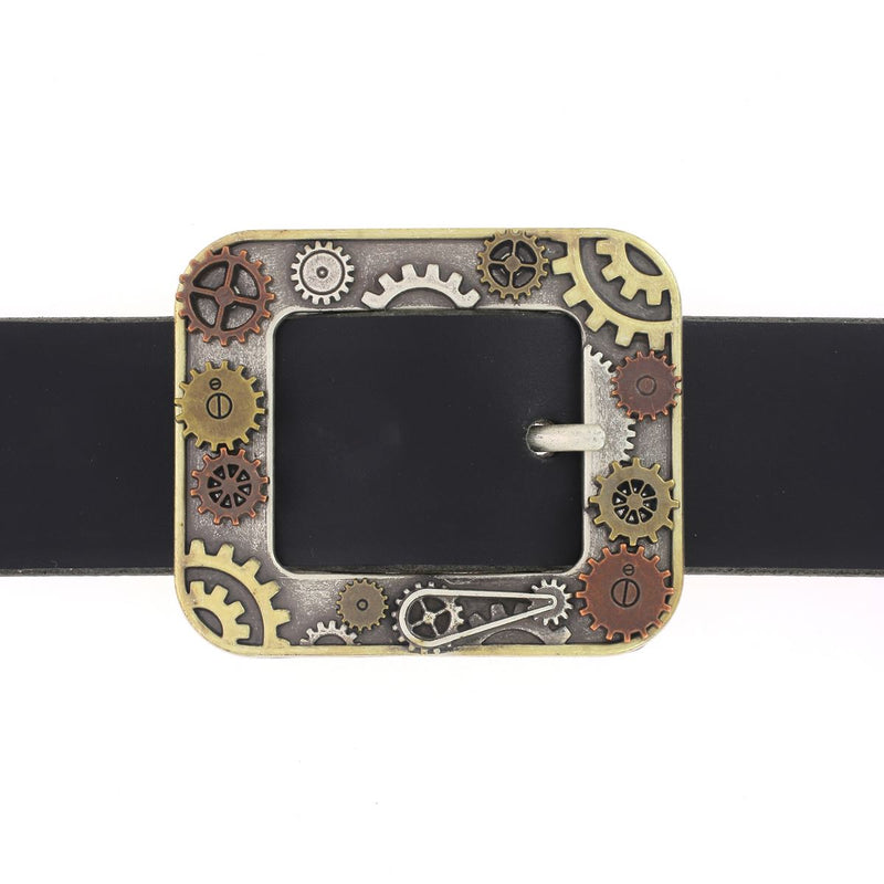 Boucle double STEAMPUNK rectangle avec ardillon - 38 mm