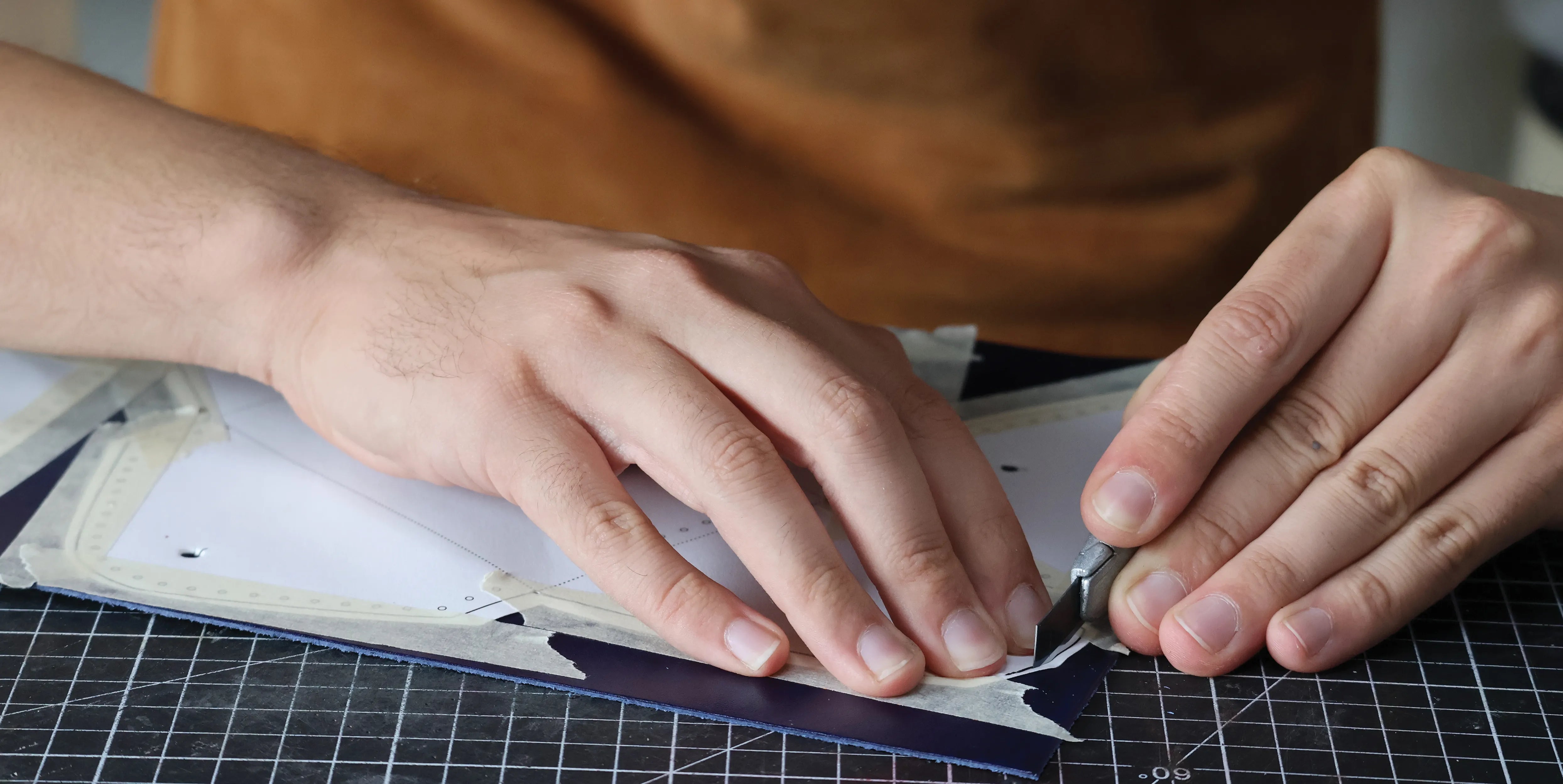 Cutting with a utility knife