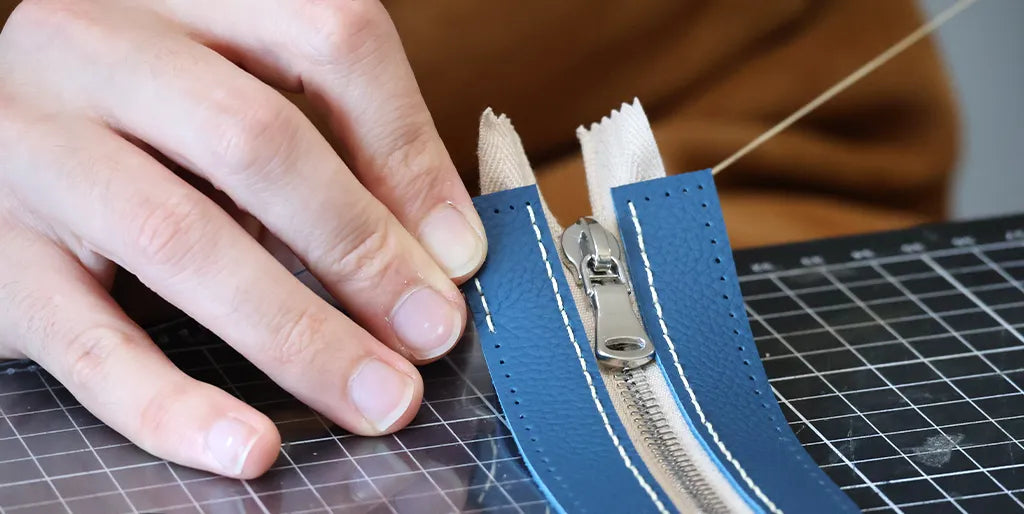Leather and PVC stitching