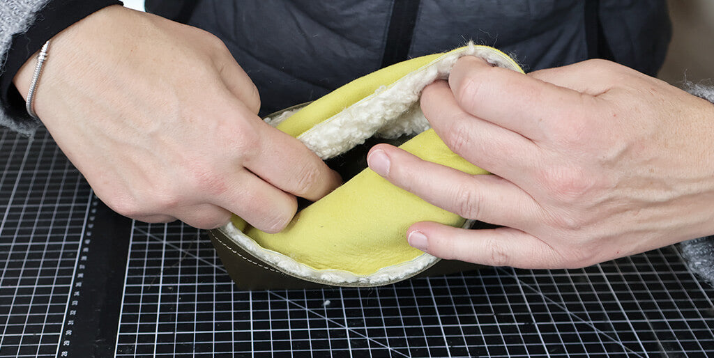 chaussette de Noël en cuir - botte cheminé