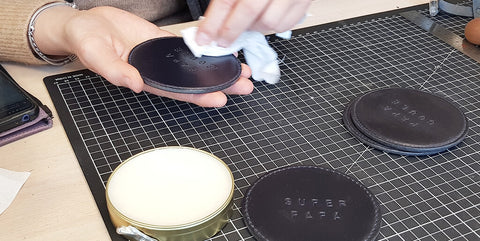 DIY leather coasters