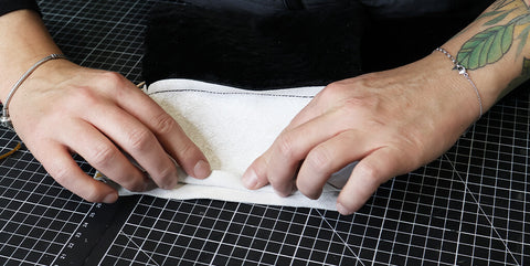 chaussette de Noël en cuir - botte cheminé