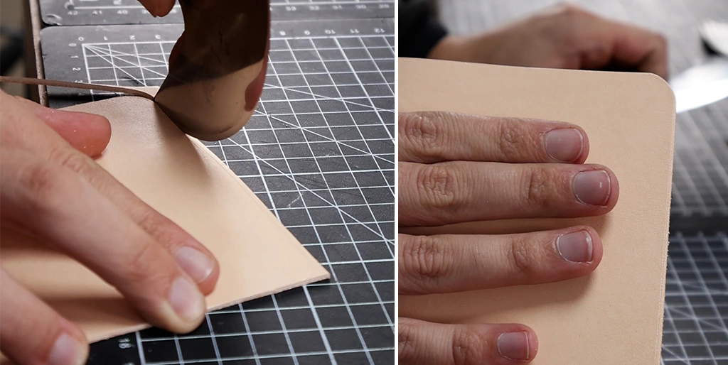 coupe du cuir angles arrondis