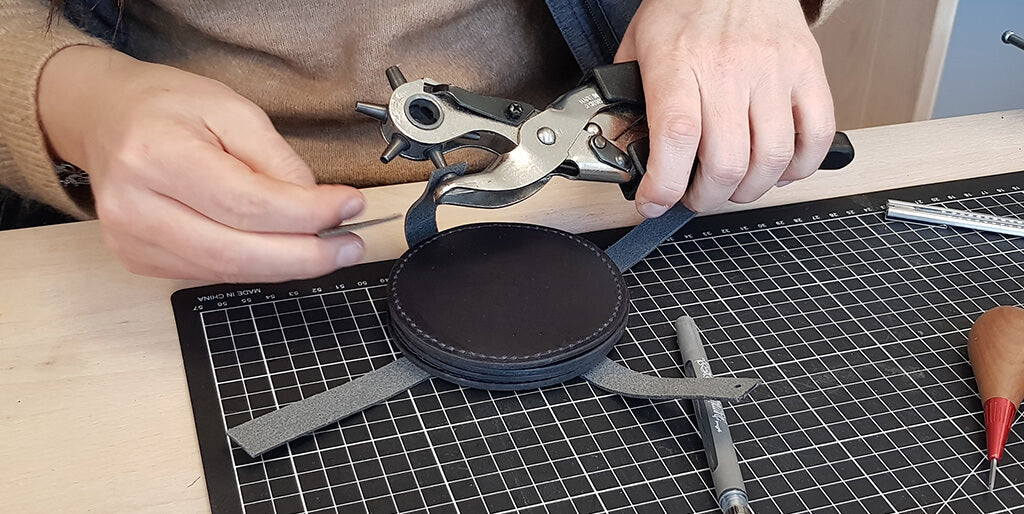 DIY leather coasters