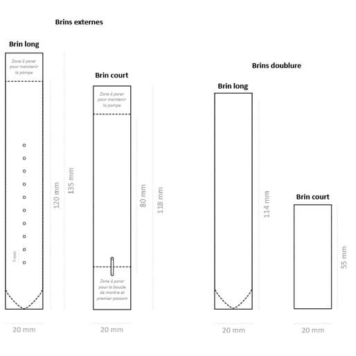découpe d'un bracelet montre en cuir