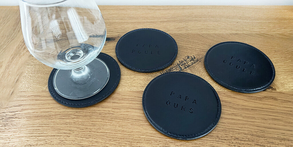 DIY leather coasters