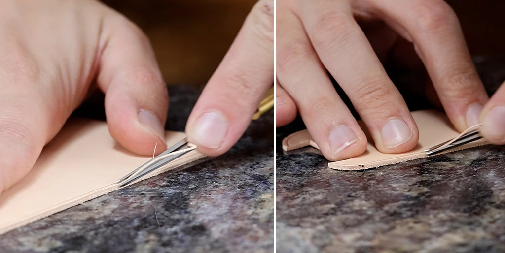 abat-carrer les tranches du cuir