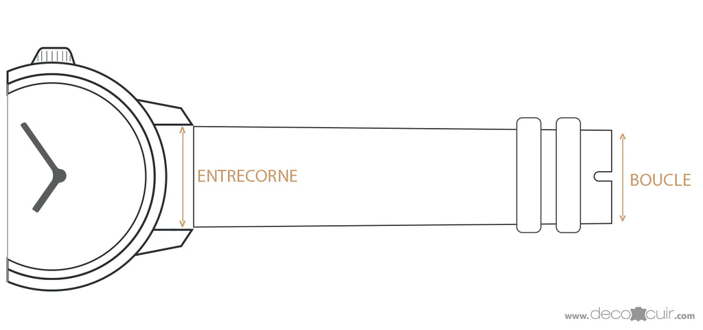 schéma bracelet montre en cuir 