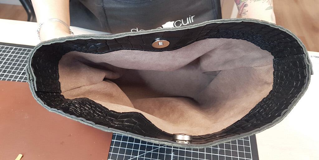 DIY leather bucket bag