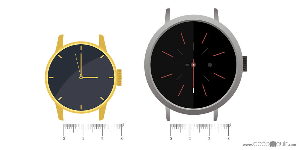 schéma cadrant de montre en cuir