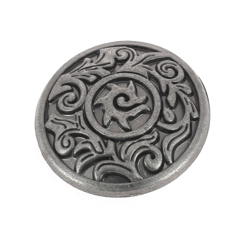 Concho à visser ROND Viking - 31mm - Argent vieilli