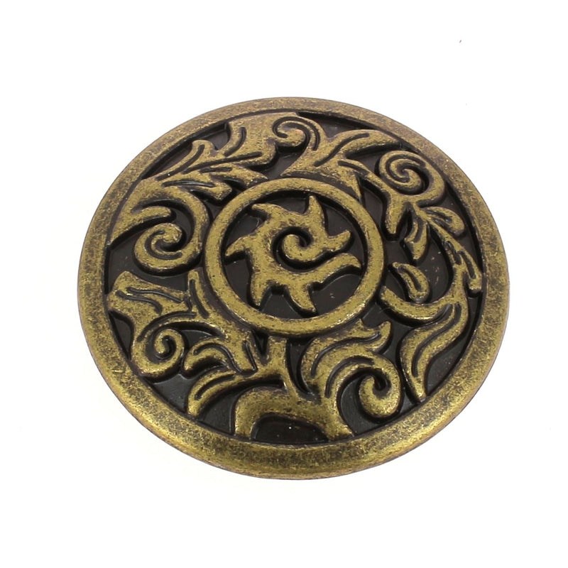 Concho à visser ROND Viking - 31mm - Laiton vieilli