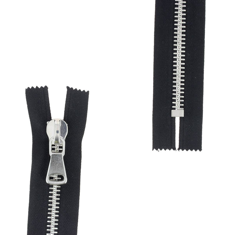 METAL zipper 8mm - SUPRA - Nickel plated