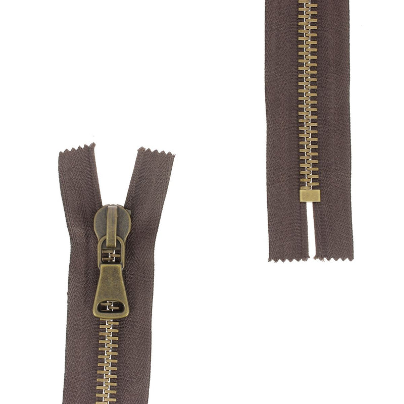 METAL zipper 8mm - SUPRA - Aged brass