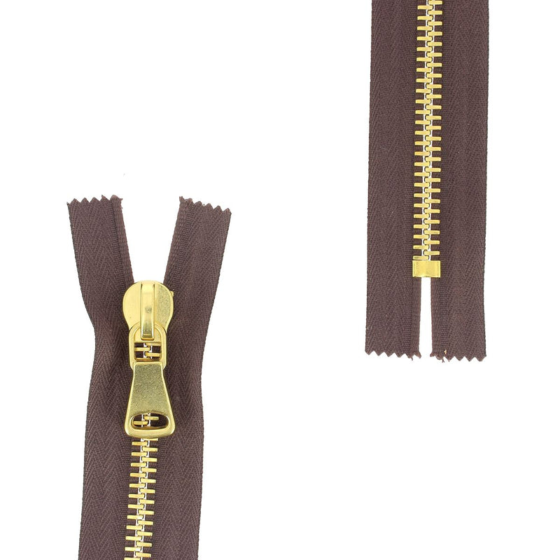 METAL zipper 8mm - SUPRA - Brass