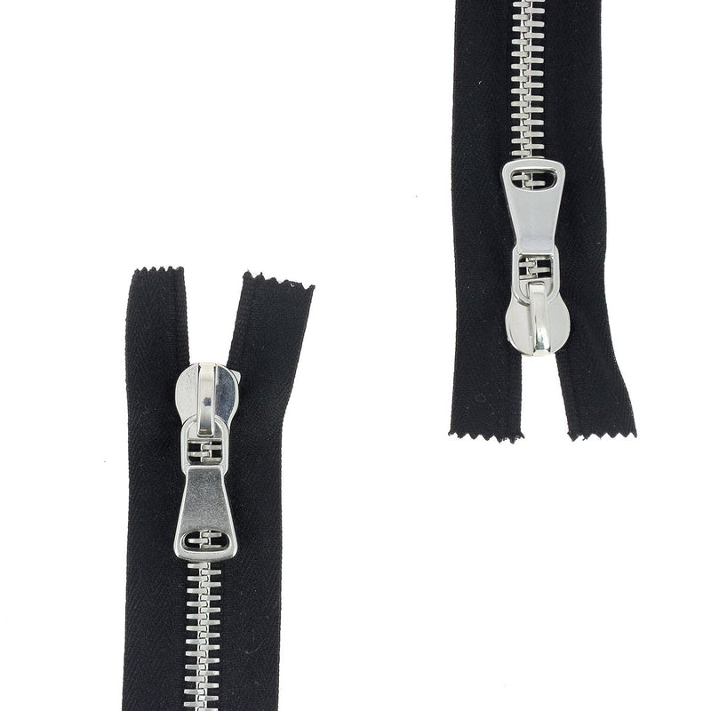 8mm METAL double slider zipper - SUPRA - Nickel plated