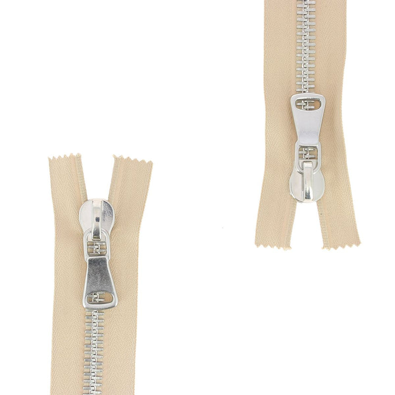 8mm METAL double slider zipper - SUPRA - Nickel plated