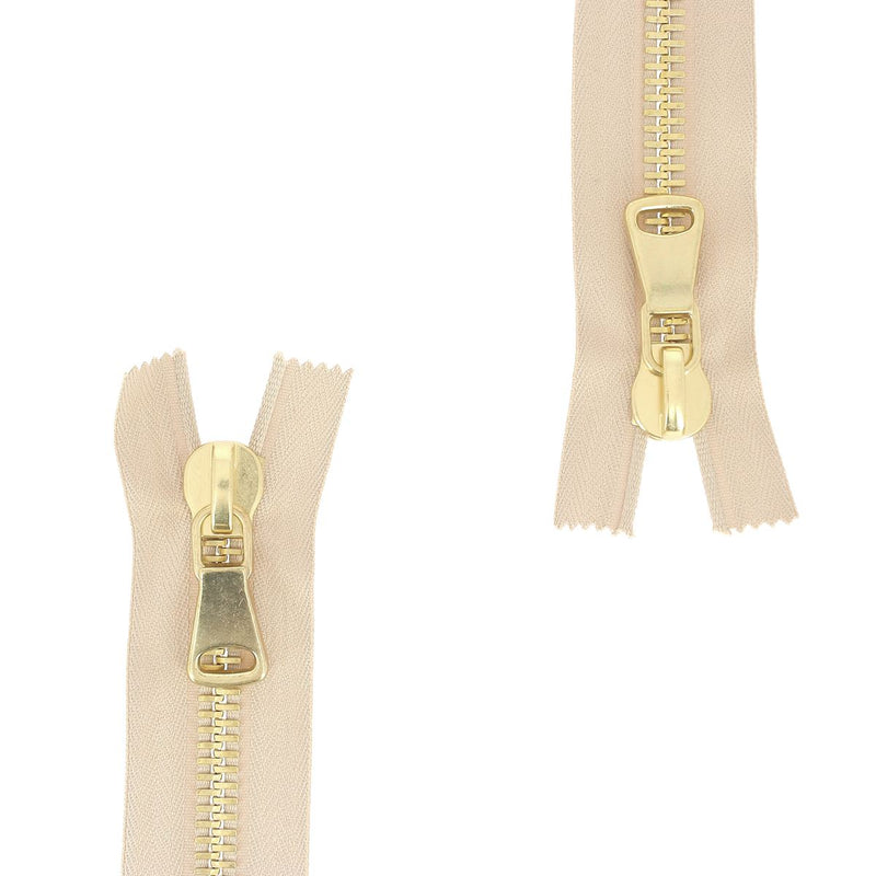 8mm METAL double slider zipper - SUPRA - Brass