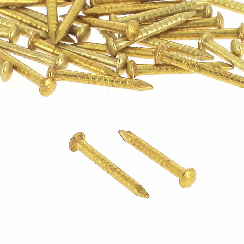 Set of miniature brass tips round head - 12x0.8mm - BRASS