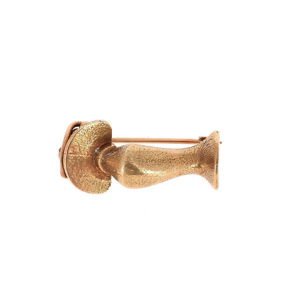 Petite broche en bronze massif - ODE - 15x35mm