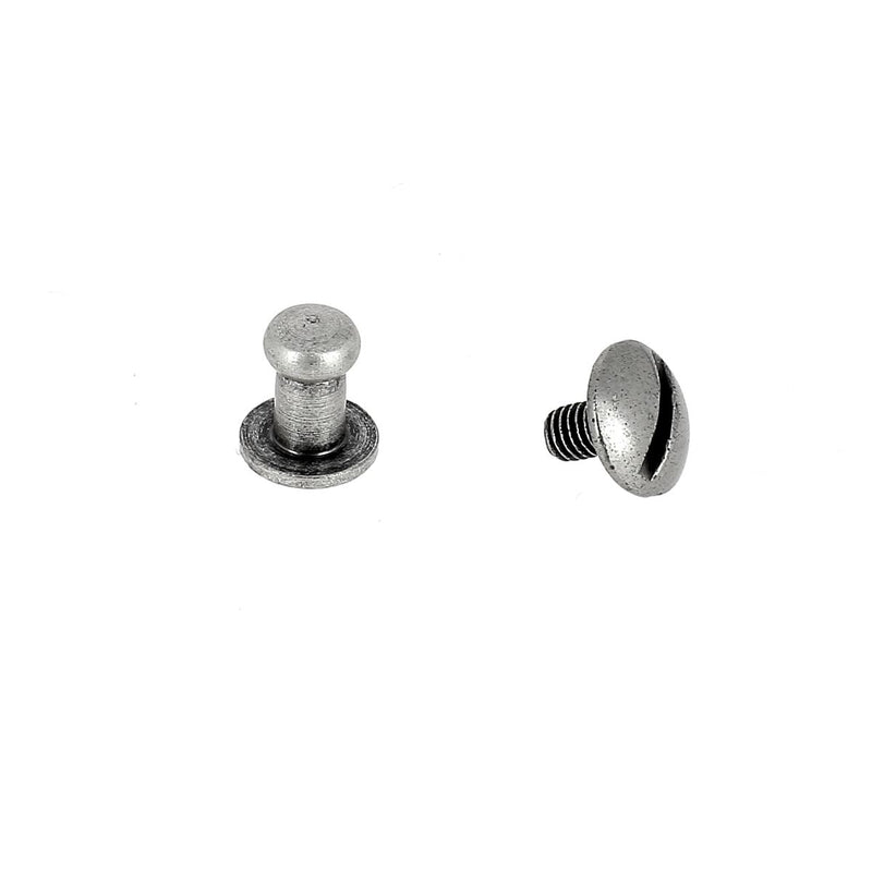 Lot de boutons de col à vis T3 avec vis 3x5mm - Vieux Nickel