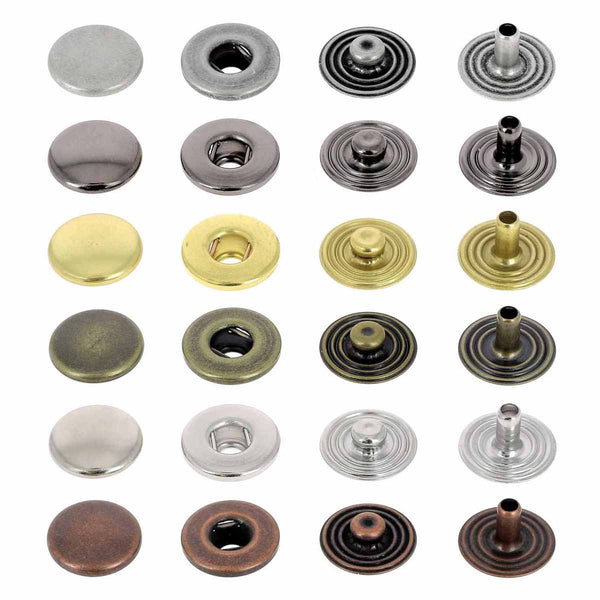 Lot de boutons pression en laiton - Diamètre 12mm