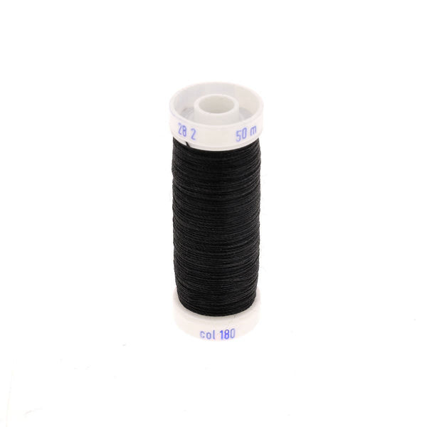 Spool of polyester cotton thread special for leather goods - 28/2 - 0.38mm Black 180 