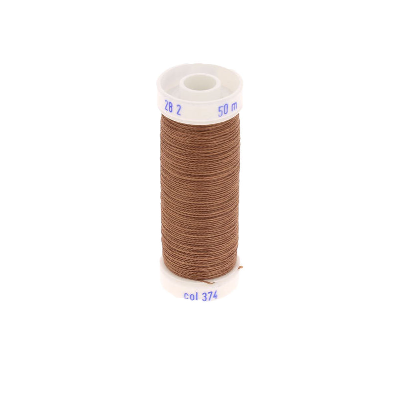 Spool of polyester cotton thread special for leather goods - 28/2 - 0.38mm Bronze 374 