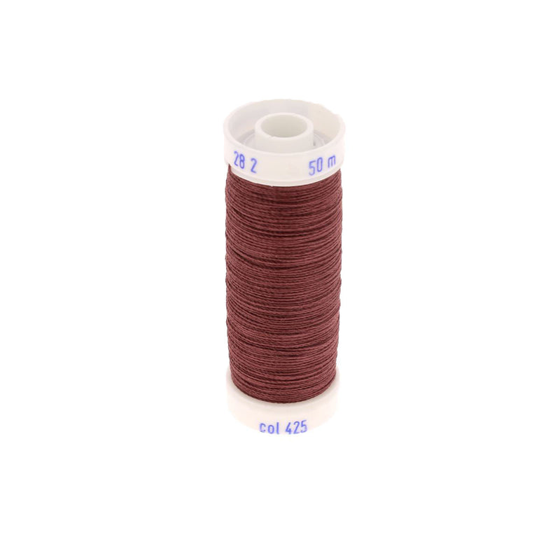 Bobine de fil polyester coton spécial maroquinerie - 28/2 - 0,38mm Brique 425