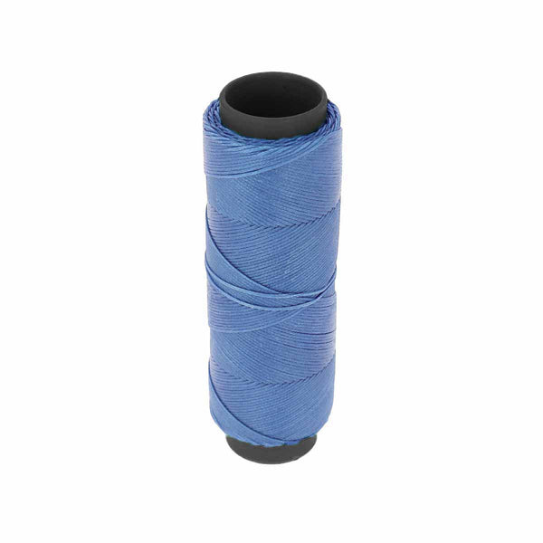 Bobine de 100m de fil polyester tressé et ciré - Diam 0,6mm - BLEU AZUR