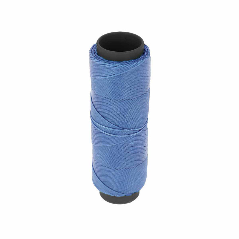 Bobine de 100m de fil polyester tressé et ciré - Diam 0,6mm - BLEU AZUR