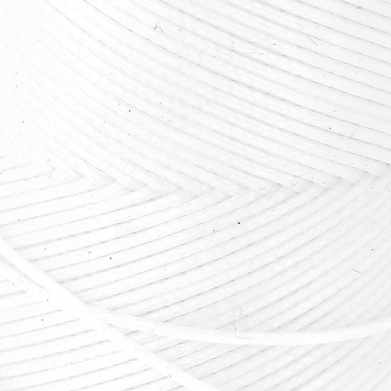 Bobine de 100m de fil polyester tressé et ciré - Diam 0,6mm - BLANC