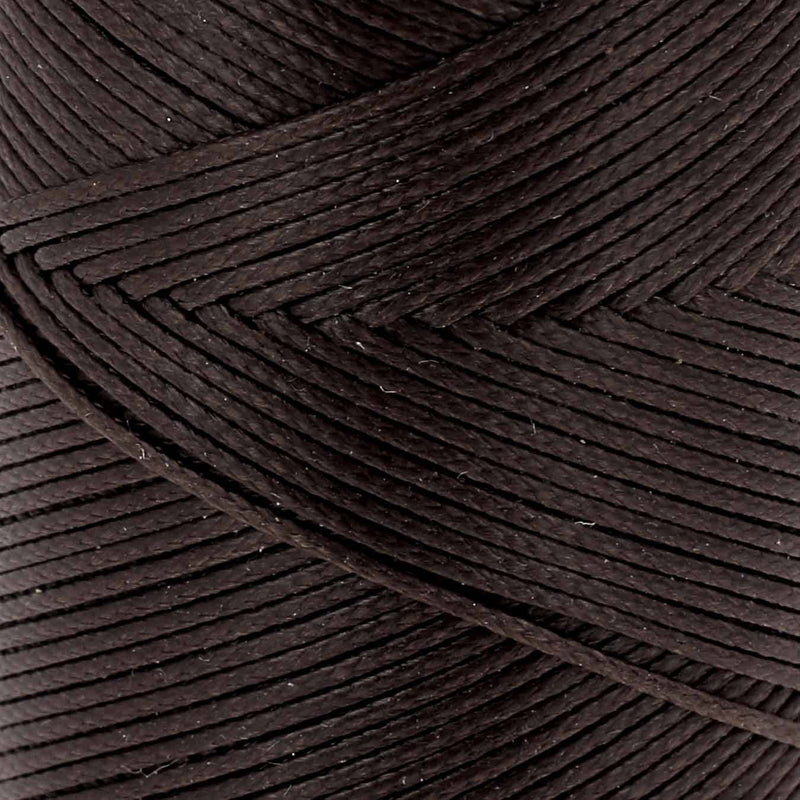 Bobine de 100m de fil polyester tressé et ciré - Diam 0,6mm - CHOCOLAT