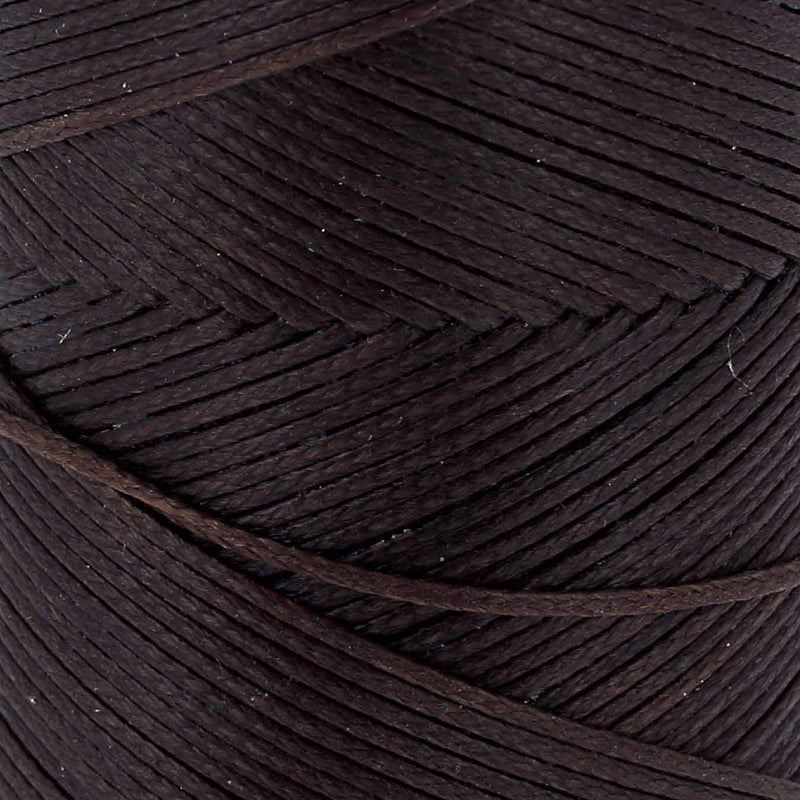 Bobine de 100m de fil polyester tressé et ciré - Diam 0,6mm - MARRON CHÂTAIGNE