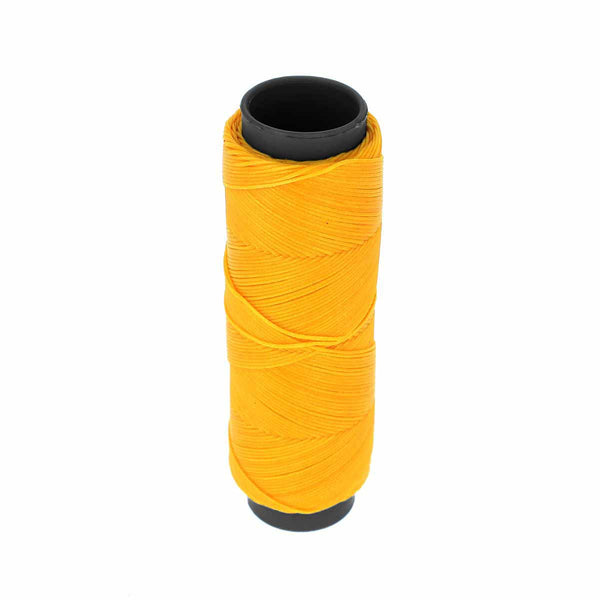 Bobine de 100m de fil polyester tressé et ciré - Diam 0,6mm - JAUNE