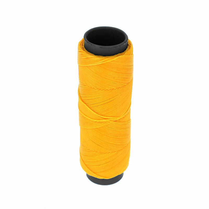 Bobine de 100m de fil polyester tressé et ciré - Diam 0,6mm - JAUNE