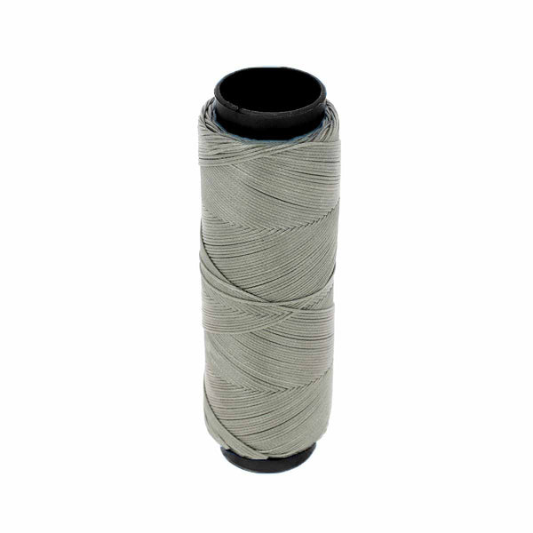 Bobine de 100m de fil polyester tressé et ciré - Diam 0,6mm - GRIS