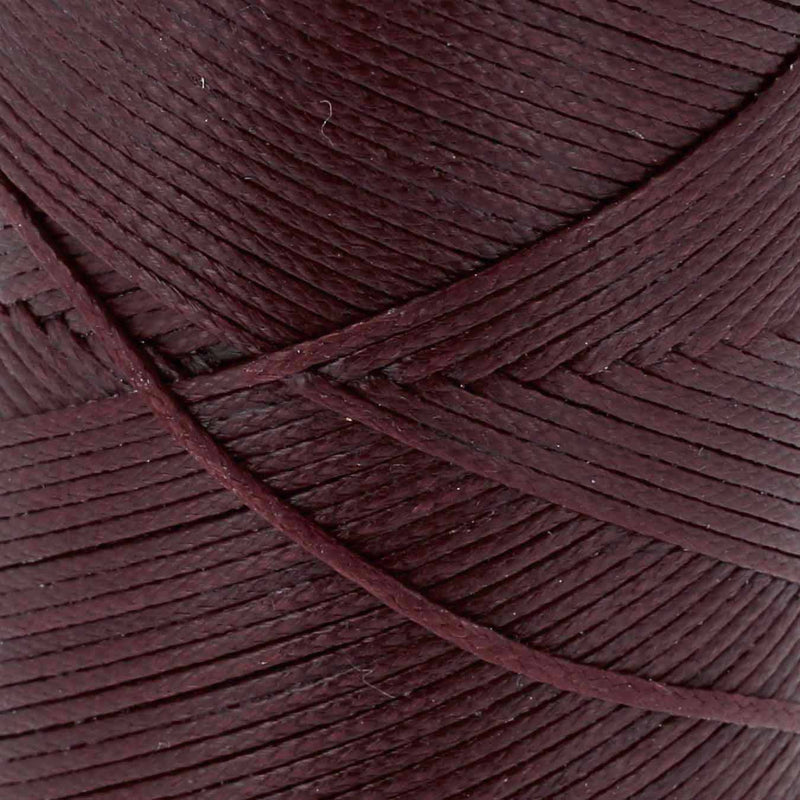 Bobine de 100m de fil polyester tressé et ciré - Diam 0,6mm - BORDEAUX