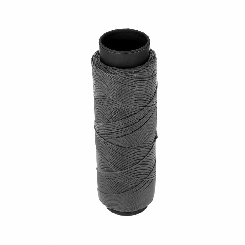 Bobine de 100m de fil polyester tressé et ciré - Diam 0,6mm - GRIS FONCÉ