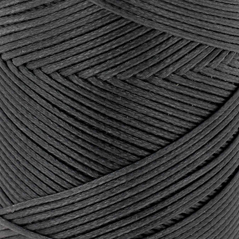 Bobine de 100m de fil polyester tressé et ciré - Diam 0,6mm - GRIS FONCÉ